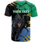 Personalized Gabon Black Panther T shirt Gabonese Map Grunge Style