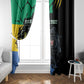 Personalized Gabon Black Panther Window Curtain Gabonese Map Grunge Style