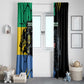Personalized Gabon Black Panther Window Curtain Gabonese Map Grunge Style