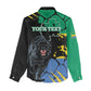 Personalized Gabon Black Panther Women Casual Shirt Gabonese Map Grunge Style LT14