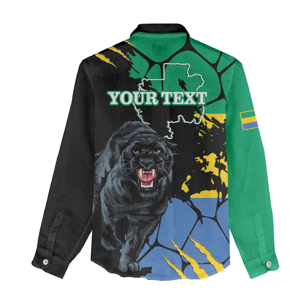 Personalized Gabon Black Panther Women Casual Shirt Gabonese Map Grunge Style LT14