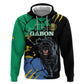 Personalized Gabon Black Panther Zip Hoodie Gabonese Map Grunge Style