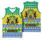 Afro Gabon Christmas Basketball Jersey Joyeux Noel Coat Of Arms - African Pattern - African Pride