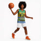 Afro Gabon Christmas Basketball Jersey Joyeux Noel Coat Of Arms - African Pattern - African Pride