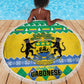 Afro Gabon Christmas Beach Blanket Joyeux Noel Coat Of Arms - African Pattern