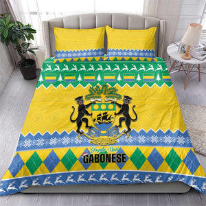 Afro Gabon Christmas Bedding Set Joyeux Noel Coat Of Arms - African Pattern