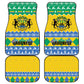 Afro Gabon Christmas Car Mats Joyeux Noel Coat Of Arms - African Pattern
