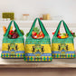 Afro Gabon Christmas Grocery Bag Joyeux Noel Coat Of Arms - African Pattern