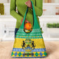 Afro Gabon Christmas Grocery Bag Joyeux Noel Coat Of Arms - African Pattern