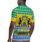 Afro Gabon Christmas Rugby Jersey Joyeux Noel Coat Of Arms - African Pattern