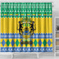 Afro Gabon Christmas Shower Curtain Joyeux Noel Coat Of Arms - African Pattern