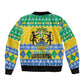 Afro Gabon Christmas Sleeve Zip Bomber Jacket Joyeux Noel Coat Of Arms - African Pattern