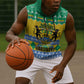 Afro Gabon Christmas Sleeveless Hoodie Joyeux Noel Coat Of Arms - African Pattern - African Pride