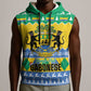 Afro Gabon Christmas Sleeveless Hoodie Joyeux Noel Coat Of Arms - African Pattern - African Pride