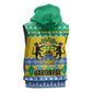 Afro Gabon Christmas Sleeveless Zip Hoodie Joyeux Noel Coat Of Arms - African Pattern - African Pride