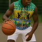 Afro Gabon Christmas Sleeveless Zip Hoodie Joyeux Noel Coat Of Arms - African Pattern - African Pride