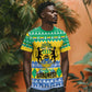 Afro Gabon Christmas T shirt Joyeux Noel Coat Of Arms - African Pattern