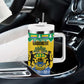 Afro Gabon Christmas Tumbler With Handle Joyeux Noel Coat Of Arms - African Pattern