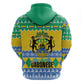 Afro Gabon Christmas Zip Hoodie Joyeux Noel Coat Of Arms - African Pattern