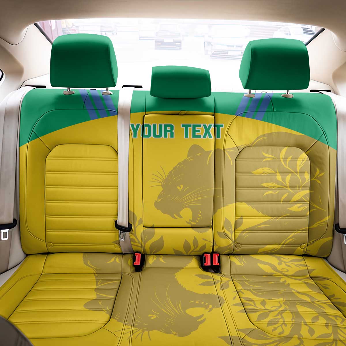 Personalized Gabon Football Back Car Seat Cover Allez Les Pantheres