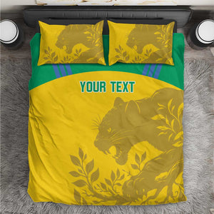 Personalized Gabon Football Bedding Set Allez Les Pantheres