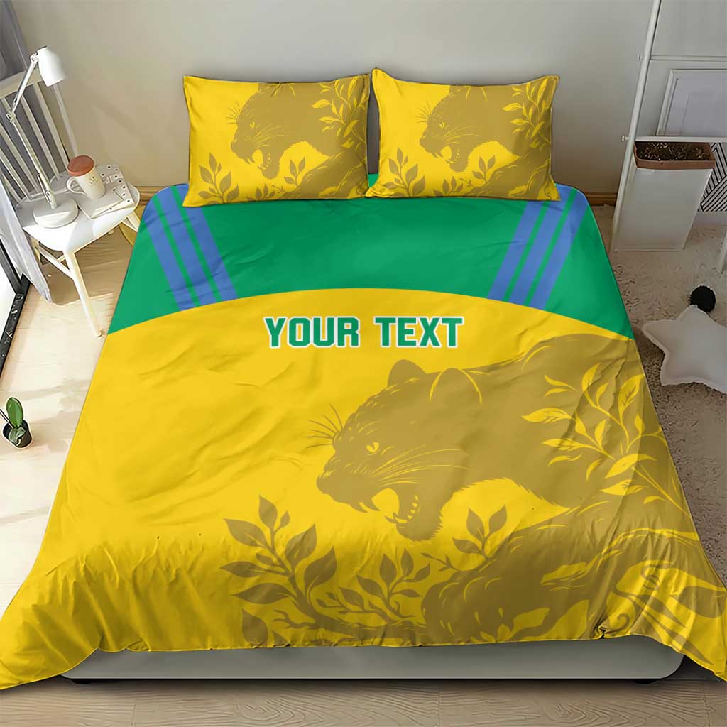 Personalized Gabon Football Bedding Set Allez Les Pantheres