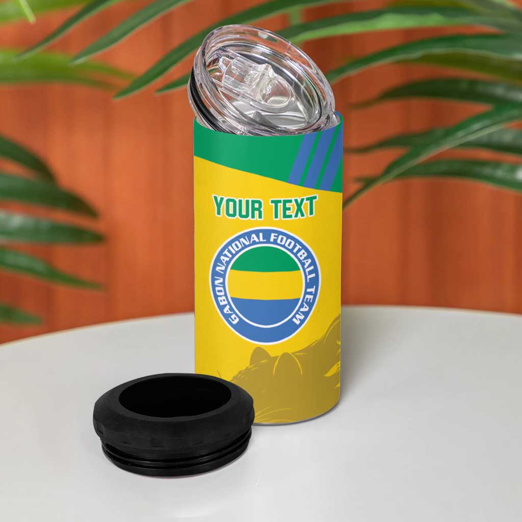 Personalized Gabon Football 4 in 1 Can Cooler Tumbler Allez Les Pantheres