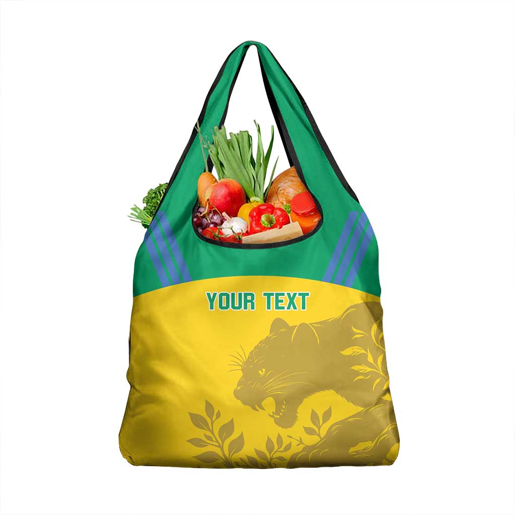 Personalized Gabon Football Grocery Bag Allez Les Pantheres