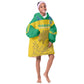 Personalized Gabon Football Kid Wearable Blanket Hoodie Allez Les Pantheres