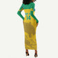 Personalized Gabon Football Long Sleeve Bodycon Dress Allez Les Pantheres LT14