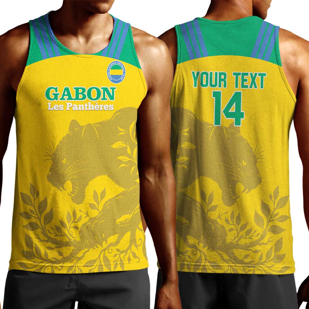 Personalized Gabon Football Men Tank Top Allez Les Pantheres