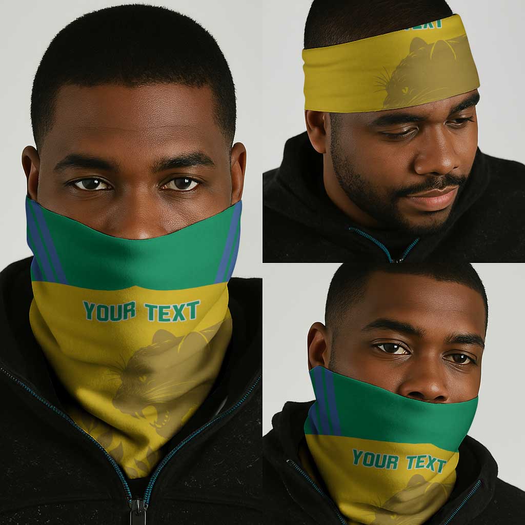 Personalized Gabon Football Neck Gaiter Allez Les Pantheres LT14