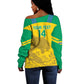 Personalized Gabon Football Off Shoulder Sweater Allez Les Pantheres