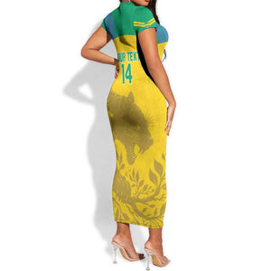 Personalized Gabon Football Short Sleeve Bodycon Dress Allez Les Pantheres LT14