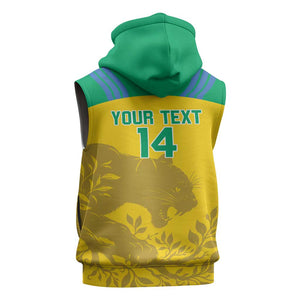 Personalized Gabon Football Sleeveless Hoodie Allez Les Pantheres - African Pride