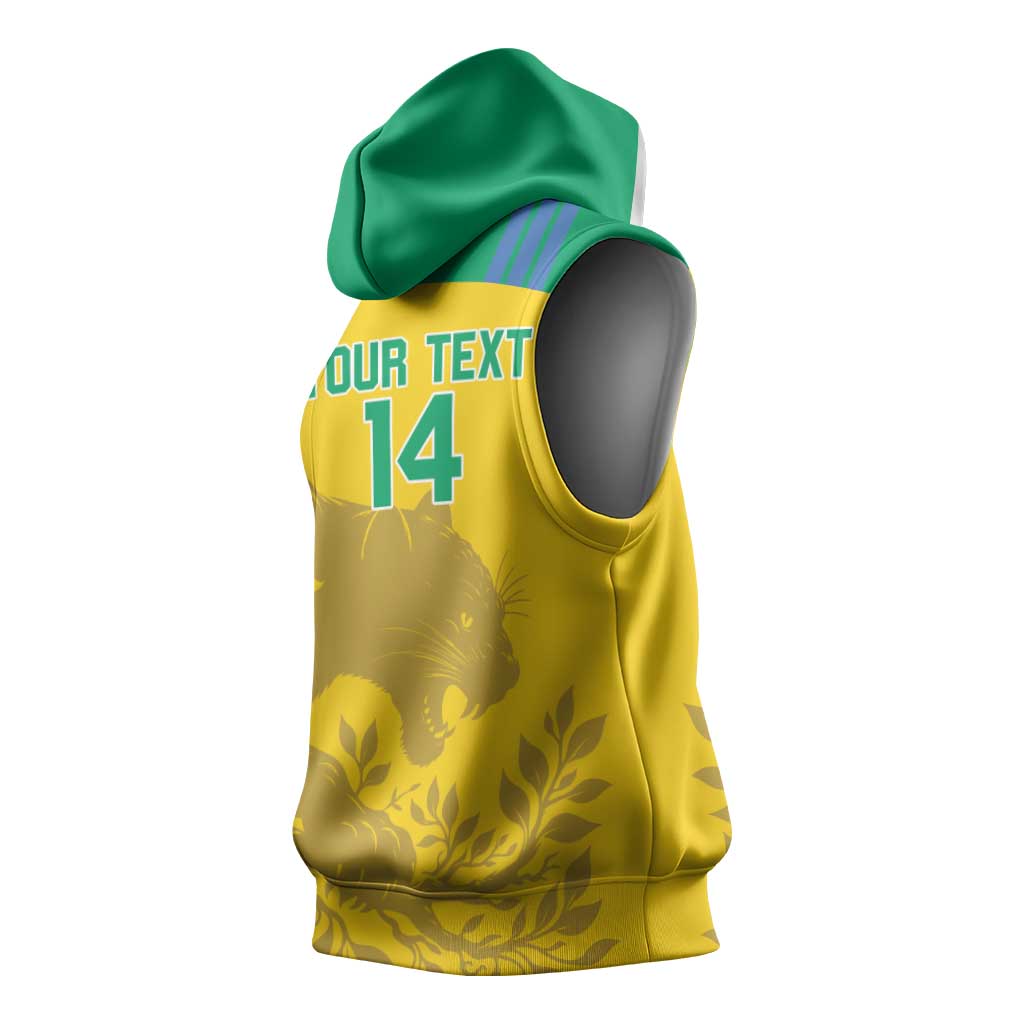 Personalized Gabon Football Sleeveless Hoodie Allez Les Pantheres - African Pride
