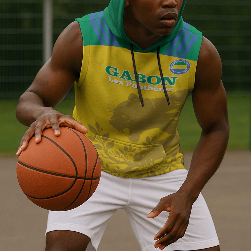 Personalized Gabon Football Sleeveless Hoodie Allez Les Pantheres - African Pride