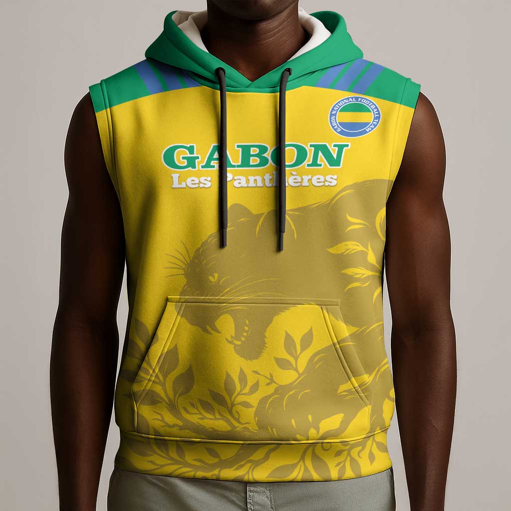 Personalized Gabon Football Sleeveless Hoodie Allez Les Pantheres - African Pride