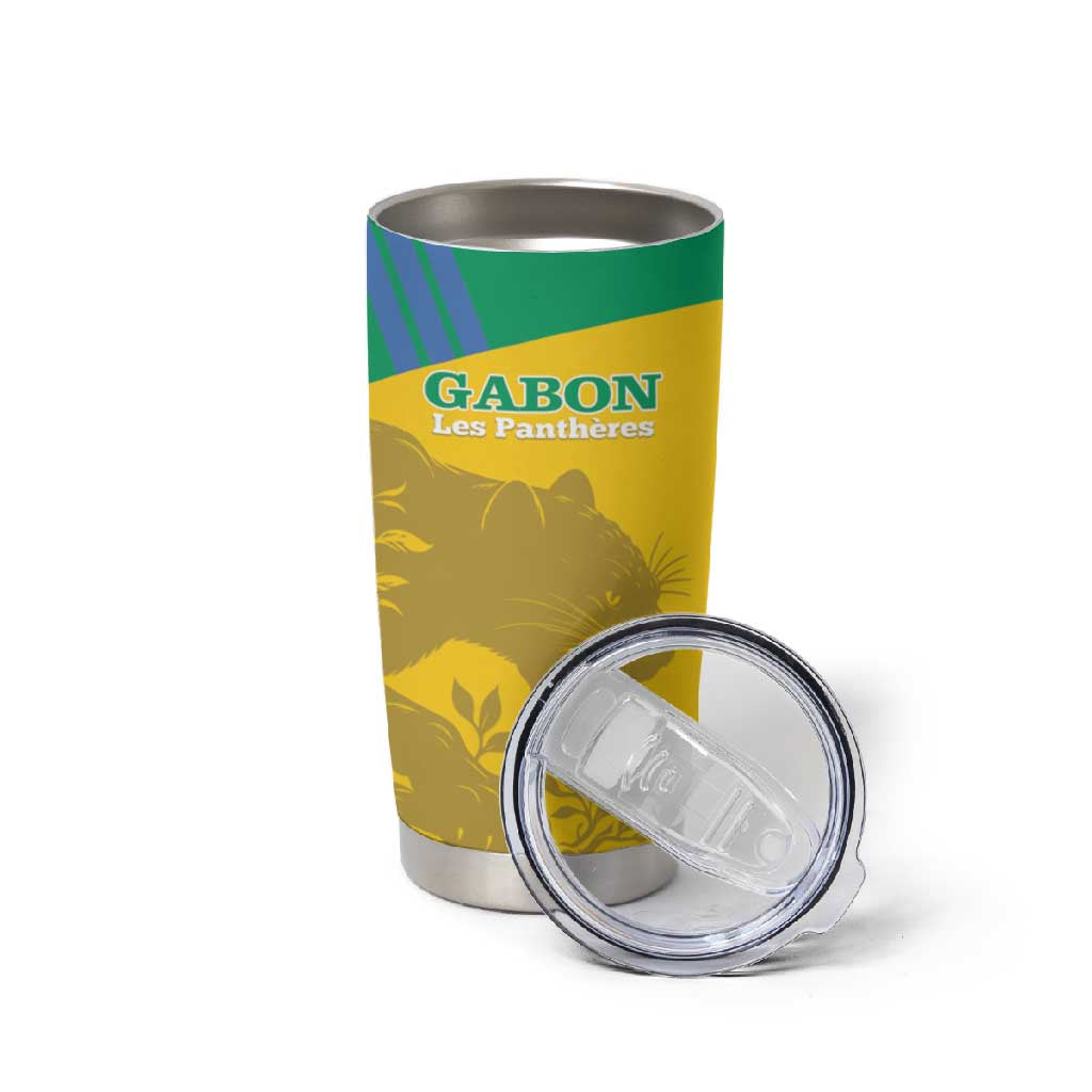 Personalized Gabon Football Tumbler Cup Allez Les Pantheres