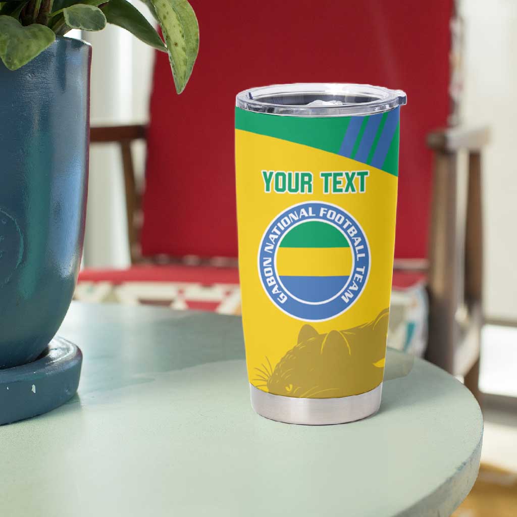Personalized Gabon Football Tumbler Cup Allez Les Pantheres