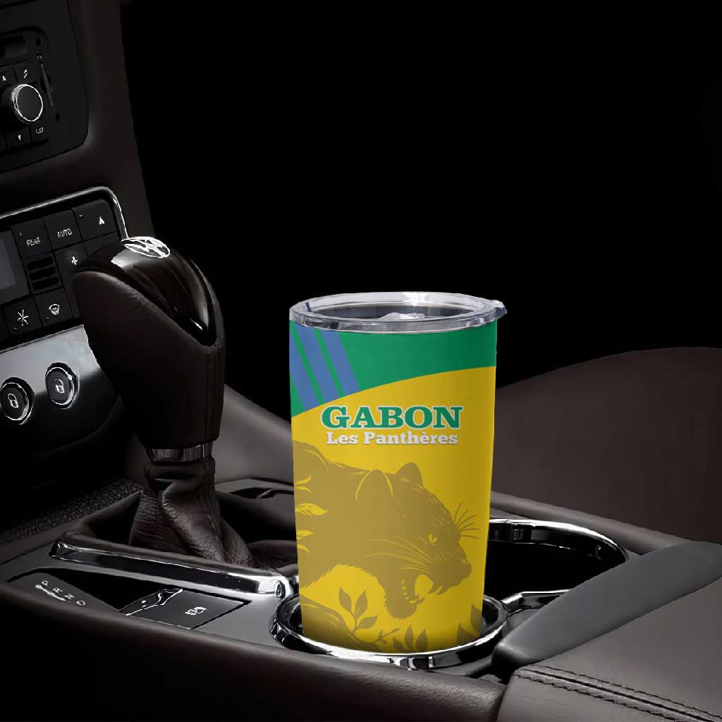 Personalized Gabon Football Tumbler Cup Allez Les Pantheres