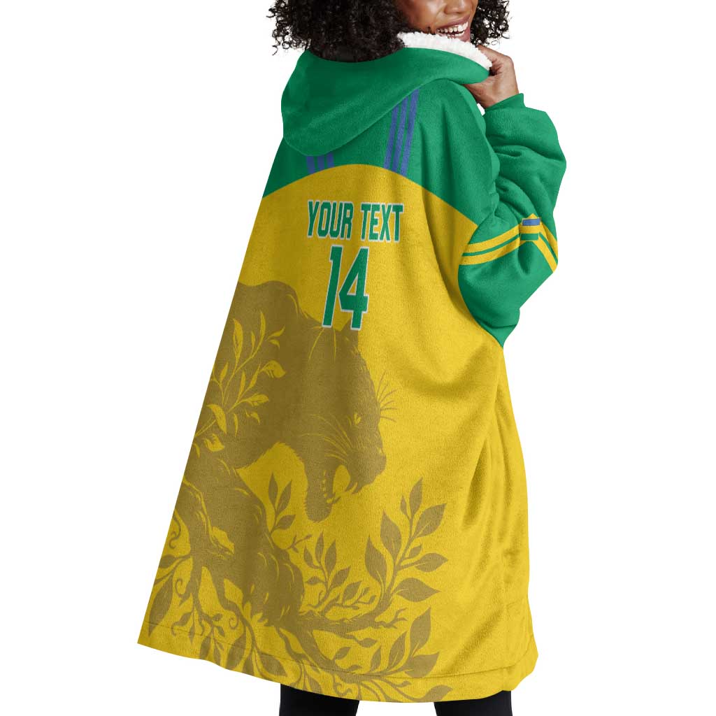 Personalized Gabon Football Wearable Blanket Hoodie Allez Les Pantheres