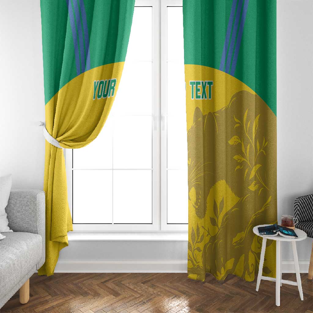 Personalized Gabon Football Window Curtain Allez Les Pantheres