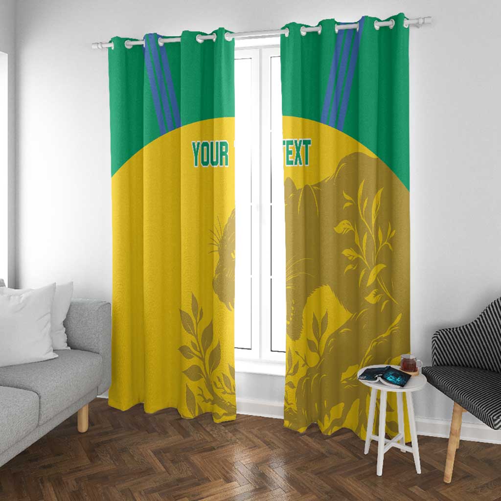 Personalized Gabon Football Window Curtain Allez Les Pantheres