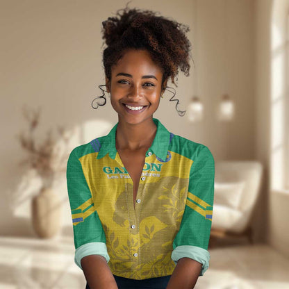 Personalized Gabon Football Women Casual Shirt Allez Les Pantheres LT14