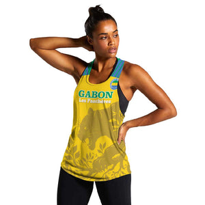 Personalized Gabon Football Women Racerback Tank Allez Les Pantheres