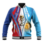 Custom Argentina and Cabo Verde Football 2026 Baseball Jacket La Albiceleste Tubaroes Azuis Together