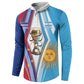 Custom Argentina and Cabo Verde Football 2026 Button Sweatshirt La Albiceleste Tubaroes Azuis Together