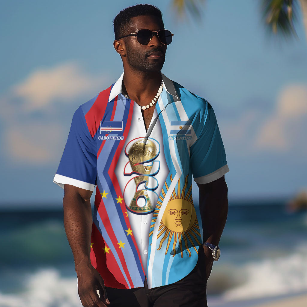 Custom Argentina and Cabo Verde Football 2026 Hawaiian Shirt La Albiceleste Tubaroes Azuis Together