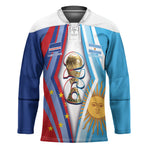 Custom Argentina and Cabo Verde Football 2026 Hockey Jersey La Albiceleste Tubaroes Azuis Together